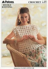 4608 Double Knitting Crochet Pattern For Ladies Summer Top Size 30 to 40"