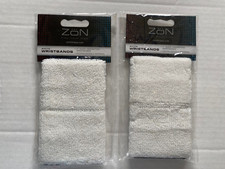  LOT OF 2  ZON Wrist Bands WHITE wristbands quick absorption 2" ZNBK-WBNDW NE
