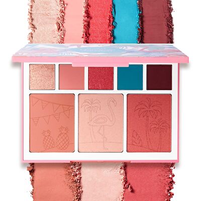 JOAH Beauty Flamingo Garden Cheek and Eyeshadow Palette Highlighter FGEP01