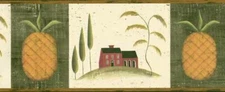 Pineapple & Saltbox House Wallpaper Border Chesapeake GG54012B