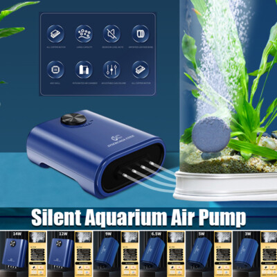 Silent Aquarium Air Pump 1/2/4 Outlets Oxygenator Fish Tank owerful Aerator  Pump