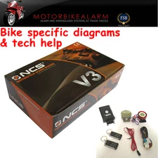 NCS V3 TALKING MOTORBIKE MOTORCYCLE ALARM & IMMOBILISER & REMOTE START HONDA