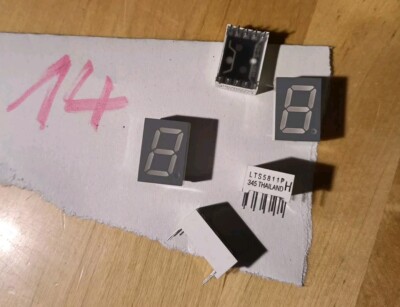 5 Stück  7-Segment Anzeige LED Display 12,3x17,5mm Orange rotleuchtend LTS5811P