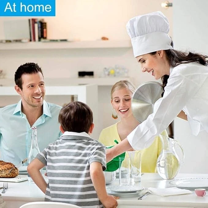 Gorro de chef, 10 piezas, elástico, ajustable, de primera calidad, para adultos. Foto 4 de 4