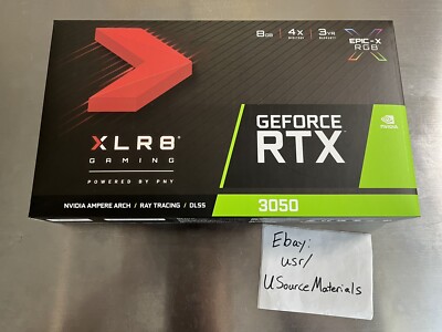 PNY  GeForce RTX 3050 XLR8 Gaming REVEL EPIC-X RGB Single Fan 8GB GDDR6 New
