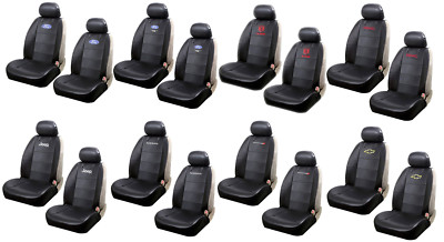 New Black Synthetic Leather Sideless Car Truck 2 Front Seat Covers