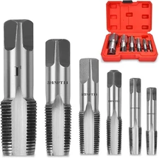6 Piece NPT Thread Forming Taps, Pipe Taps Set, High-Speed Steel 6 