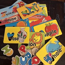 Vintage Wooden Alphabet Puzzle Game