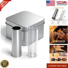 2pc Guitar Slide Set - Smooth Glass  Stainless Steel Medium Tone Bar Kit