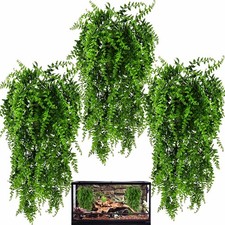 HERCOCCI 3 Pack Reptile Plants, Terrarium Hanging Plants Vines 3