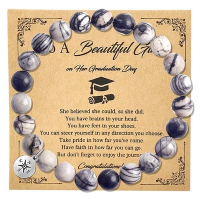 Graduation Gift for Her Him,Graduation Bracelets Inspirational Compass Bracel...