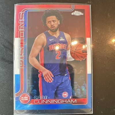 2025-26 Topps Chrome Cade Cunningham Detroit Pistons Red White & Blue #88