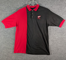 VTG Detroit Red Wings Heron Bay Polo Mens XL Short Sleeve Shirt Black Red 90s