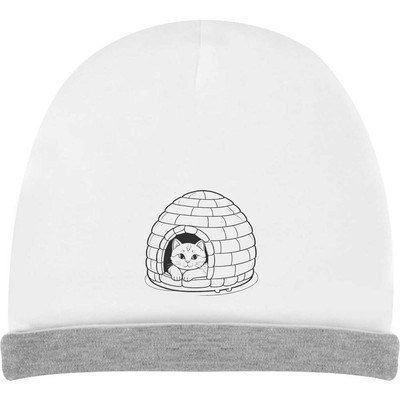 Kinder-Slouchmütze ''Katze im gemütlichen Iglu-Bett'' (KH00029985)