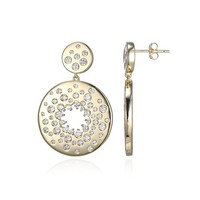 Nigerianische Zirkon-Pavé-Ohrringe Aus Vergoldetem Silber, 3,45Ct