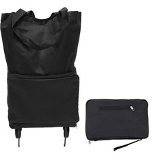 Collapsible Shopping Grocery Bag With Wheels Rolling Tote Large Foldable Cart