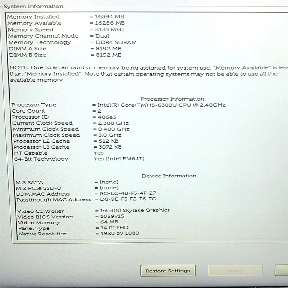 Dell Latitude 7480 Laptop 14" HD Intel Core i5-6300U 2.40 GHz 16GB DDR4 No SSD - Image 2 of 4