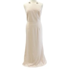 NEW IEENA For Mac Duggal Womens 14 Bow Halter Criss-Cross Column Gown Blush 