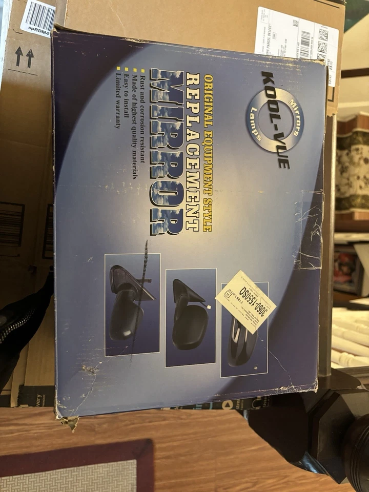 Espejo retrovisor manual lado derecho Kool Vue FO1321300 para 99-00 Ford F-150 Base, XL, XLT Foto 4 de 4