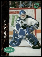 1991-92 Parkhurst #398 Felix Potvin Rookie RC Toronto Maple Leafs hockey card. rookie card picture