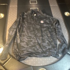 UNRL Barstool Sports Gray/Black Camo 1/4 Zip Mock Neck Pullover Men's L