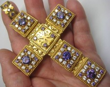 Croce pettorale per vescovi e sacerdoti - placcata oro su ottone - 324