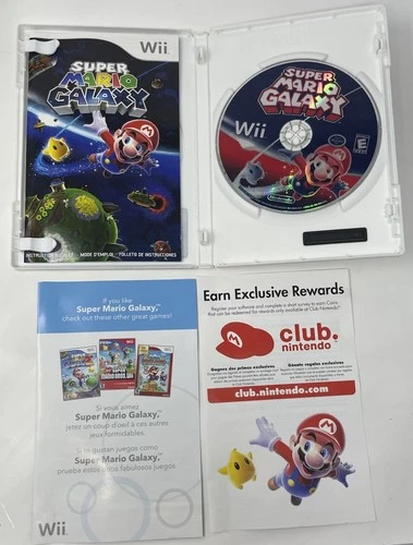 Super Mario Galaxy Nintendo WII, 2011 Complete W Manual & Inserts