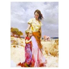 Pino (1939-2010) "Family Retreat" Limited Edition on Canvas, Numbered and Hand S