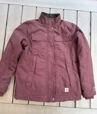 Carhartt Women's Quick Duck Jefferson Jacket, Size Small 4/6, Deep Wine, EUC
