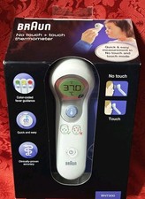 Braun No Touch  Touch Thermometer Color Coded Fever Guide BNT300EE New Sealed