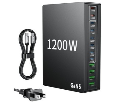 1200W USB C Charger Block.Fast MacBook Chager Charging Station 12 Port 140W PD P