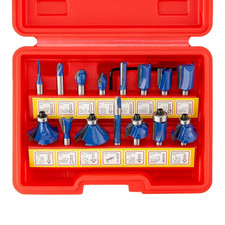 10100 Tungsten Carbide Router Bits, 15 Piece Router Bit Set, 1/4 Router Bit Sha