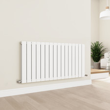 Eco Eleganza White Horizontal Flat Designer Aluminium Radiator 600 AHD16-600-WCF