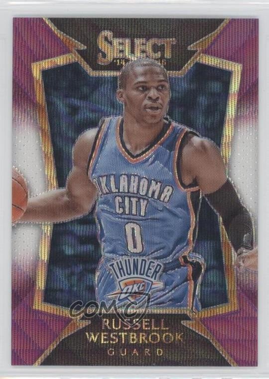 2014-15 Panini Select Concourse Purple & White Prizm Russell Westbrook #78 6d4