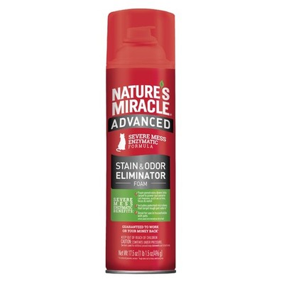 Cat Stain Odor Eliminator Foam Advanced Formula 17.5 oz Red P 98349 Natures