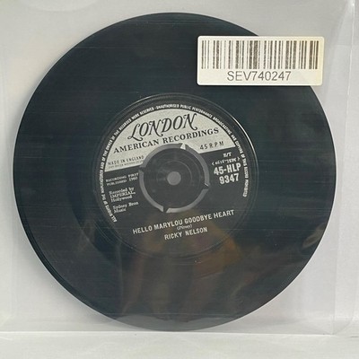 Hello Marylou Goodbye Heart / Travelin' Man, Ricky Nelson Single 7  Vinyl Record
