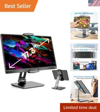 Elegant Foldable Tablet Holder with 180° Tilt and Secure Support - Black Finish