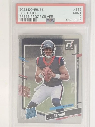 2023 Panini Donruss #339 CJ Stroud Press Proof Silver RC 28/100 PSA 9