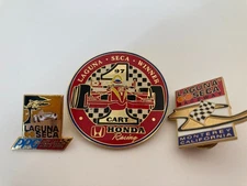 Three 1997 Laguna Seca IndyCar/CART Pins, incl. Jimmy Vasser, Ganassi-Honda