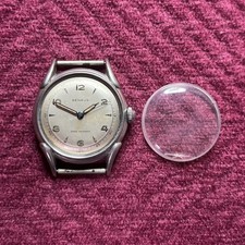 Vtg 1950's Men's Benrus 17j Swiss Military Style  BH11 Wristwatch Parts/Repair