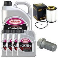 MotoröL Filter Set 5W-30 Plus Meguin 9 Liter + Schraube FüR Mercedes R-Klasse