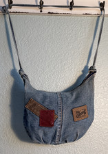 Vintage Jean Purse 80s Shane Denim Shoulder Bag Y2K Festival Boho Patches SPOTS