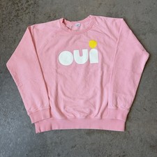 Clare V Oui Raglan Crewneck Sweatshirt Pullover Pink Los Angeles Women’s Medium