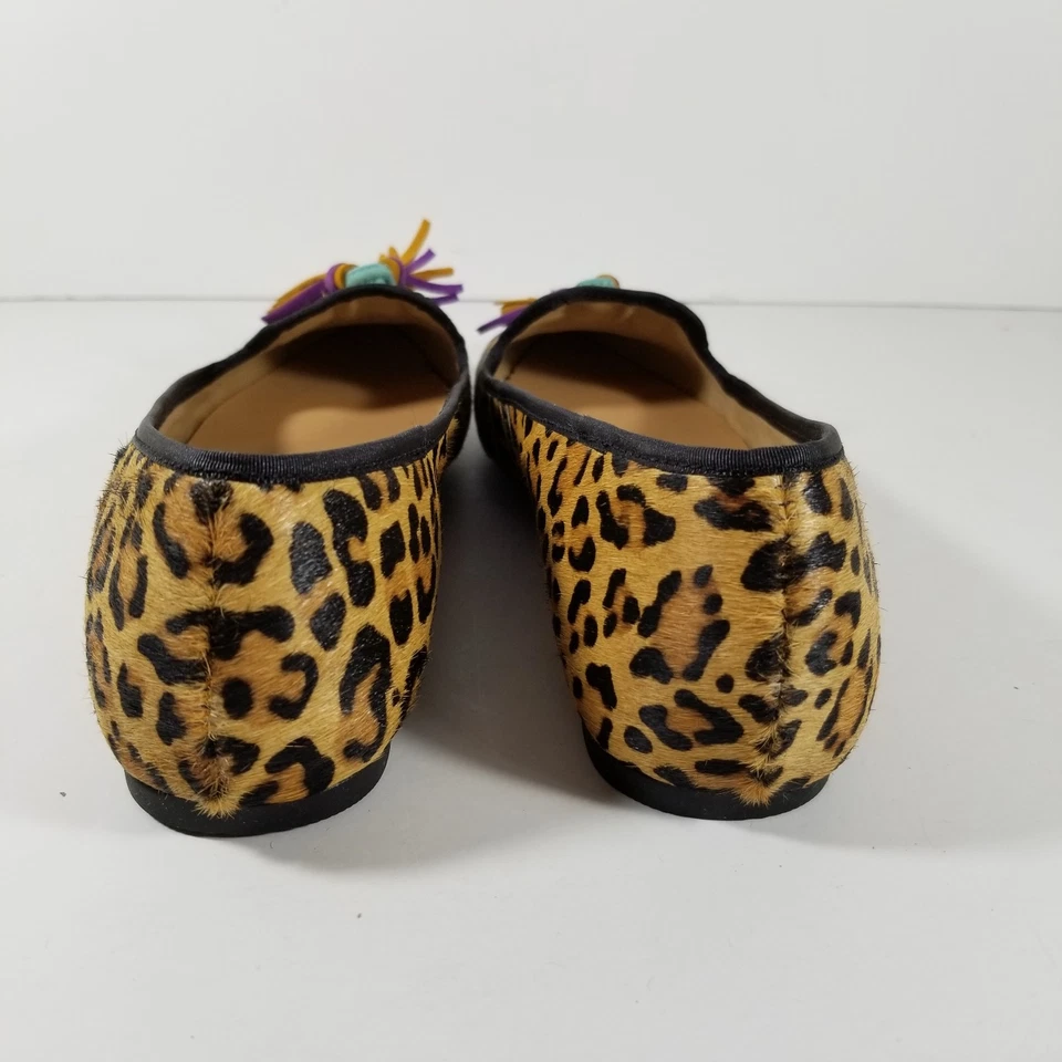 Hush Puppies туфли женский размер 6 Sadie кисточки скольжения на леопард икры волосы плоскостях - Изображение 4 из 4