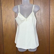 Vintage 80s Shadowline Cream Camisole Womens 36 Lingerie USA Cottagecore Fairy