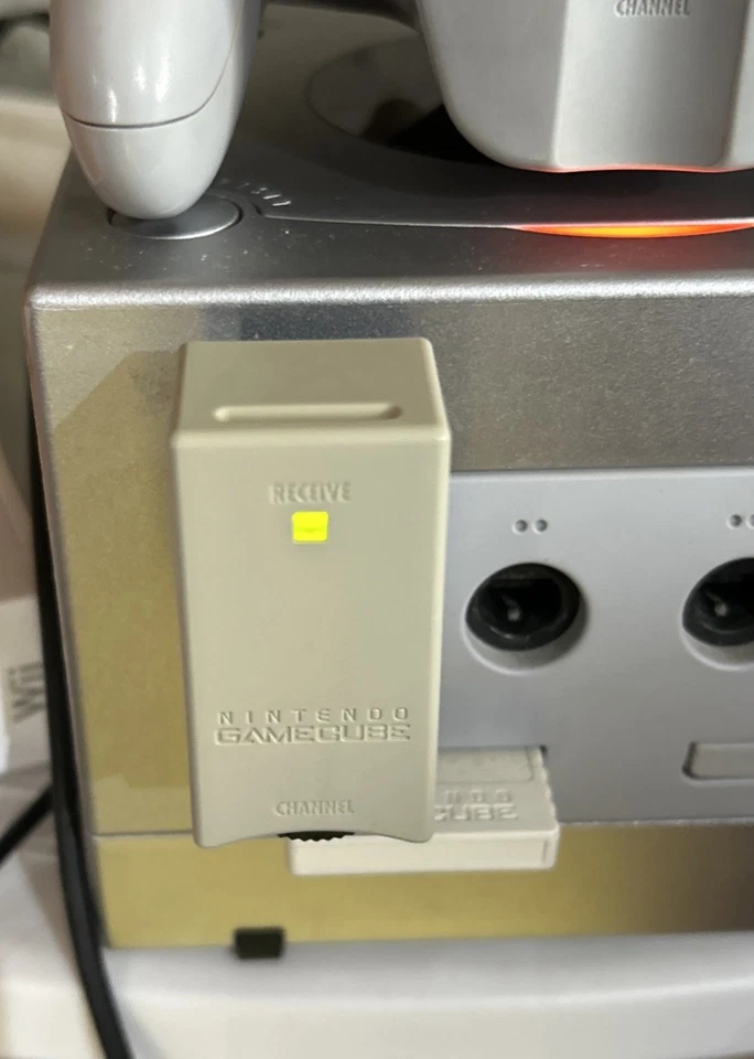 Nintendo GameCube WaveBird Wireless Controller Gray DOL-004 & Receiver WORKS - Image 4 of 4