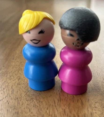 Vintage Fisher Price Little People Susan + Blond Woman Mom Whoops Hair