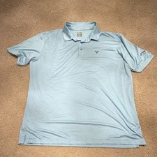 Callaway Opti-Dri Men's Golf Polo XL Light Blue White Striped Short Sleeve