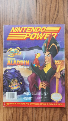 #ad Nintendo Power #55 Dec 1993 Disney Aladdin Super NES Clay Fighter SNES Magazine $12.00