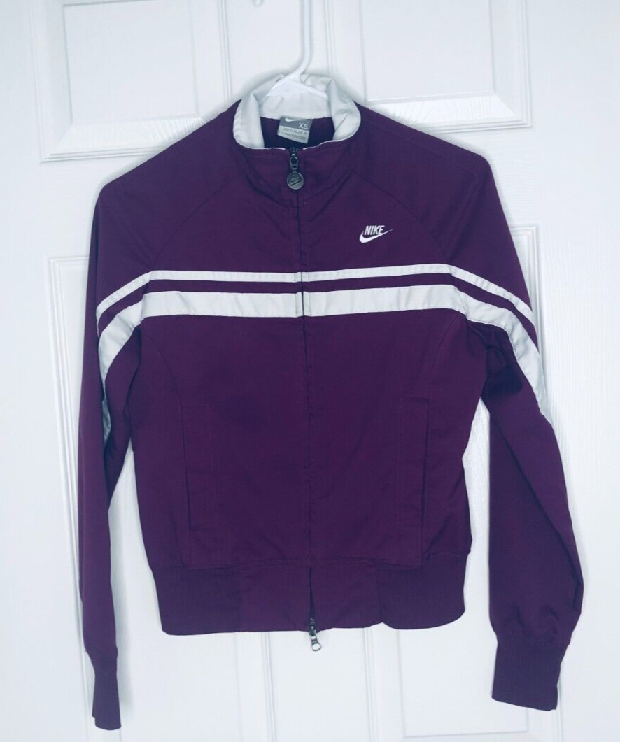 SACAI X NIKE Giacca Nike donna XS marrone grigio full zip abbigliamento sportivo windrunner